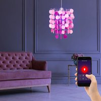 Smart Kinder Hänge Leuchte dimmbar Spiel Mädchen pink Decken Lampe App Sprachsteuerung im Set inkl. rgb led Leuchtmittel von ETC-SHOP