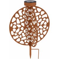 Solarlampe für Außen Deko LED Solarleuchte Gartenleuchte Deko Garten rost, Lichteffekt mit Erdspieß, 1x LED 3000K, LxH 30x41 cm von ETC-SHOP