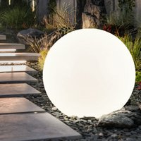 Solarlampen für Außen Kugel Gartenleuchte Erdspieß Kugelleuchte Solar 30 cm led Solarkugel für den Garten, weiß silber, 4x led warmweiß, DxH 30x66,5 von ETC-SHOP