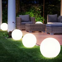 Solarleuchte Kugel Garten Kugelleuchte Solar led Gartendeko Solarkugel für Außen 25 cm, Leuchtdauer ca. 6-8 Stunden, h 65 cm, 4er Set von ETC-SHOP