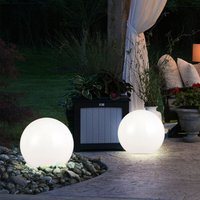 Solarleuchte Kugel Garten Kugelleuchte Solar led Gartendeko Solarkugel für Außen 30 cm, mit Erdspieß, Leuchtdauer ca. 6-8 Stunden, h 70 cm, 2er Set von ETC-SHOP