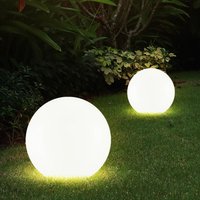 Solarleuchte Kugel Garten LED Gartendeko Solarkugel für Außen 20 cm Kugelleuchte Solar, Leuchtdauer ca. 6-8 Stunden, H 62 cm, 2er Set von ETC-SHOP