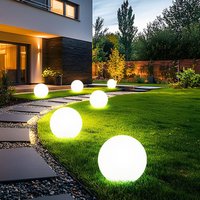 Solarleuchte Kugel Garten led Gartendeko Solarkugel für Außen 20 cm Kugelleuchte Solar, Leuchtdauer ca. 6-8 Stunden, h 62 cm, 6er Set von ETC-SHOP