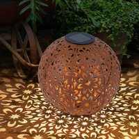 Solarleuchte Solarlampe für Außen Kugel Solar Gartendeko rost Erdspieß, Blumen Dekorstanzungen, Metall, led warmweiß, d 20 cm Solarleuchte Solarlampe für Außen Kugel Solar Gartendeko rost Erdspieß, Blumen Dekorstanzungen, Metall, led warmweiß, d 20 cm von ETC-SHOP