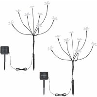 Solarleuchte Solarlampen für Außen Gartendeko Outdoor Solar Lampe mit bunte Blumen, 8 Blüten, Metall Glas, 8x led, h 62 cm, 2er Set Solarleuchte Solarlampen für Außen Gartendeko Outdoor Solar Lampe mit bunte Blumen, 8 Blüten, Metall Glas, 8x led, h 62 cm, 2er Set von ETC-SHOP
