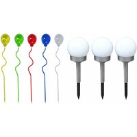 Solarleuchte Stecklampe Solar Luftballon bunt Außen Solarlampe Kugelleuchte Garten, Erdspieß, 5x Ballon 3x Kugeln, 8er Set von ETC-SHOP