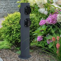 Steckdosensäule Outdoor 4 Fach Gartensteckdose für den Außenbereich Stromsäule, Edelstahl Verteiler anthrazit, DxH 7,6x45 cm, Garten Steckdosensäule Outdoor 4 Fach Gartensteckdose für den Außenbereich Stromsäule, Edelstahl Verteiler anthrazit, DxH 7,6x45 cm, Garten von ETC-SHOP