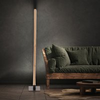 Stehleuchte Wohnzimmerlampe Standleuchte, Moderne Lichtsäule, Holzlampe, dimmbar, Metall, schwarz, LED 3W 1800lm 3000K warmweiß, LxBxH 25x18x123 cm von ETC-SHOP