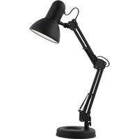 Etc-shop - Tischleuchte Tischlampe Leseleuchte Schreibtischlampe Metall, schwarz, Gelenk, Kabellänge 1,5 m, Nachtlicht, 1x E27 Fassung, HxBxD: von ETC-SHOP