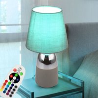 Touch Tisch Leuchte FERNBEDIENUNG Textil Chrom Lampe DIMMBAR im Set inkl. RGB LED Leuchtmittel von ETC-SHOP