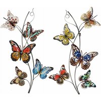 Etc-shop - Wanddekoration Schmetterlinge Gartendeko Wand Metall Schmetterlinge Deko Außen, bunt, BxHxT 38x72x3 cm, 2er Set Etc-shop - Wanddekoration Schmetterlinge Gartendeko Wand Metall Schmetterlinge Deko Außen, bunt, BxHxT 38x72x3 cm, 2er Set von ETC-SHOP
