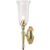 Wandleuchte Lampe Fackelleuchte led Badezimmerlampe messing Glas Flurlampe IP44 von ETC-SHOP