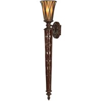 Wandleuchte Wandfackel Stahl Gold Leuchte h 104,8 cm 1 Flammig Flurleuchte von ETC-SHOP