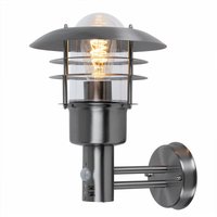 Wandleuchte Wandlampe Laterne Terrassenleuchte Balkonlampe, Fernbedienung dimmbar, Bewegungsmelder, Edelstahl, 1x rgb led 8,5W 806Lm, BxH 22x32cm von ETC-SHOP