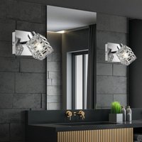 Etc-shop - Wandleuchte Wandlampe schwenkbar silber Wandstrahler Innen Strahler, Schirm aus alu Geflecht, HxBxT 12,5 x 9 x 11 cm, 2er Set von ETC-SHOP