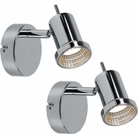 Wandstrahler verstellbar led Wandleuchte Chrom Spotleuchte Bettlampe Schlafzimmer, 5W 400lm warmweiß, 2er Set von ETC-SHOP