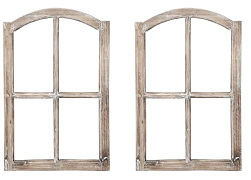 Deko-Fensterrahmen Nostalgie Holz Deko Fenster Wandrahmen braun gewischt shabby ca. 50 x 3 x 77 cm h als 2-er oder 4-er Set (2) von ETC