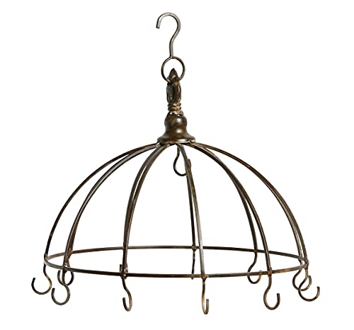 ETC dekorative Kräuterkrone mit 11 Haken im Landhausstil dunkelbraun dm= 31,5 cm von ETC