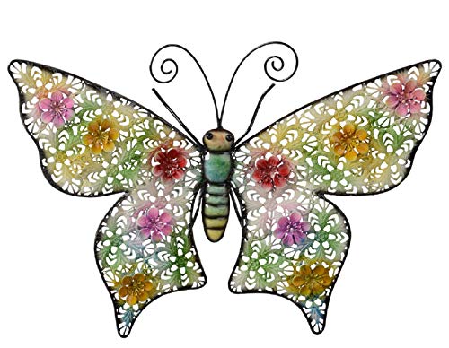 ETC dekorative lustig Bunte Wanddeko aus Metall Schmetterling oder Libelle jeweils in 2 möglichen Größen (Schmetterling, groß) von ETC