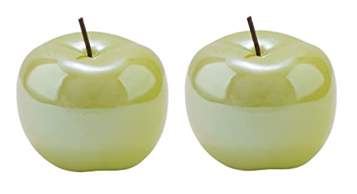ETC dekorativer Deko-Apfel Dekoobjekt Apfel Keramik hellgrün glänzend in verschiedenen Größen (2 x klein) von ETC