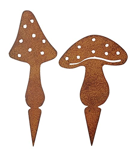dekorativer Deko-Stecker Garten-Stecker Blumenpick Pilze Metall edelrost Preis für 2 - er Set dekorativer Deko-Stecker Garten-Stecker Blumenpick Pilze Metall edelrost Preis für 2 - er Set von ETC