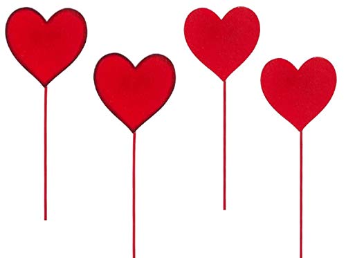 ETC dekorativer Kleiner Dekostecker Pick Herz aus Holz in klassischem rot zu Muttertag Valentinstag Geburtstag Hochzeit (4) von ETC