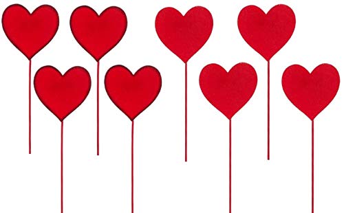 ETC dekorativer Kleiner Dekostecker Pick Herz aus Holz in klassischem rot zu Muttertag Valentinstag Geburtstag Hochzeit (8) von ETC
