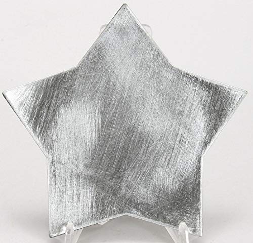 ETC dekorativer Teller Dekoteller Untersetzer in Sternform metallic glänzend Preis für 1 x klein ca. 16 cm oder 2 x groß ca. 23,5 cm (Silber, klein ca. 16 cm) von ETC