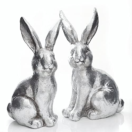 ETC putziger frühlingshafter Osterhase als Ostermoppel in klassischem Silber in verschiedenen Größen (2 x klein) von ETC