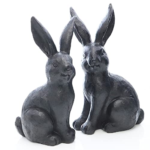 ETC putziger frühlingshafter Osterhase als Ostermoppel in schwarz matt leicht glänzend (2 x klein) von ETC