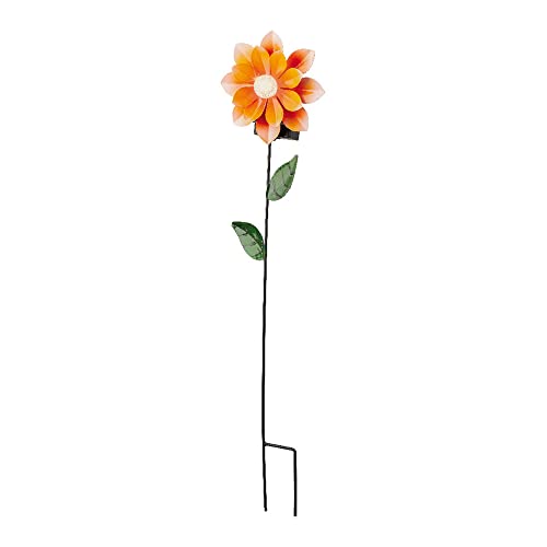 Unusual decorative solar powered LED garden stake flower LED in warm white as a set of 2 in different colours (2 x yellow) von ETC