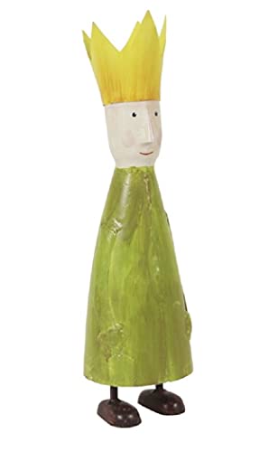 ETC dekorative stimmungsvolle Dekofigur König zum Stellen mit großer Krone aus Metall ausgefallen in verschiedenen Größen und Farben (grün, mittel) von ETC