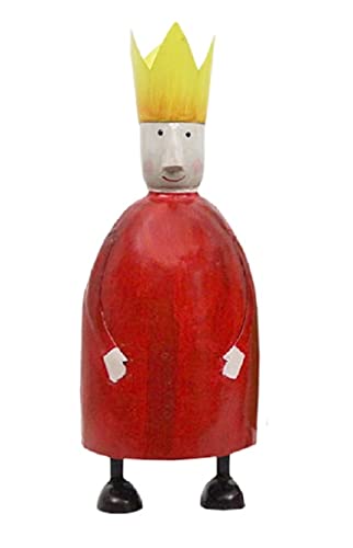ETC dekorative stimmungsvolle Dekofigur König zum Stellen mit großer Krone aus Metall ausgefallen in verschiedenen Größen und Farben (rot, groß) von ETC