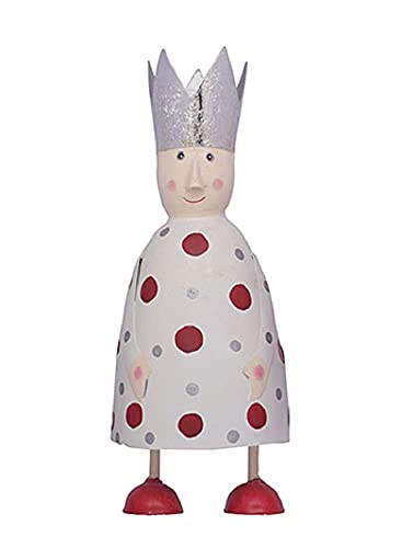 dekorative stimmungsvolle Dekofigur König zum Stellen mit silberner Krone aus Metall ausgefallen in verschiedenen Größen und Farben Creme weinrot hellgrau (Creme, klein) von ETC