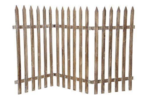 dekorativer Holz-Zaun Jägerzaun 3 Zaunelemente a 50 cm zum klappen 90 cm hoch braun Vintage in verschiedenen Mengen (2) von ETC
