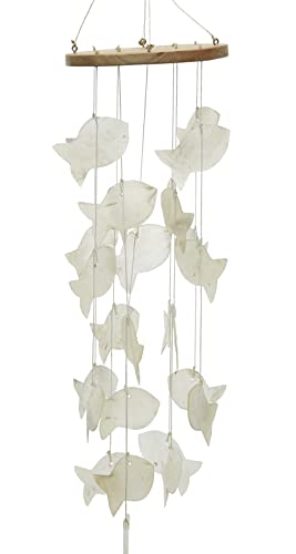 dekorativer maritimer Dekoanhänger Windspiel Muschelmobile mit echten Muscheln Motiv Fische von ETC