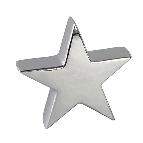 dekorativer stimmungsvoller Kleiner Deko-Stern Keramikstern dreidimensional Silber glänzend in verschiedenen Größen (mittel) von ETC