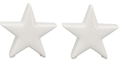 dekorativer stimmungsvoller Kleiner Deko-Stern Keramikstern dreidimensional weiß glänzend ca. 8 x 3,5 x 7,5 cm hoch Preis für 2 Stück von ETC