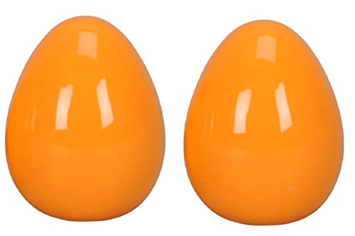ETC dekoratives frühlingshaftes Oster-Ei Keramik-Ei Deko-Ei Keramik gelb oder orange in verschiedenen Größen (2 x mittel orange) von ETC