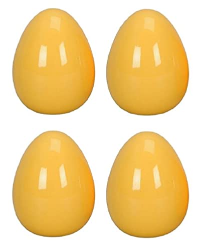 ETC dekoratives frühlingshaftes Oster-Ei Keramik-Ei Deko-Ei Keramik gelb oder orange in verschiedenen Größen (4 x klein gelb) von ETC