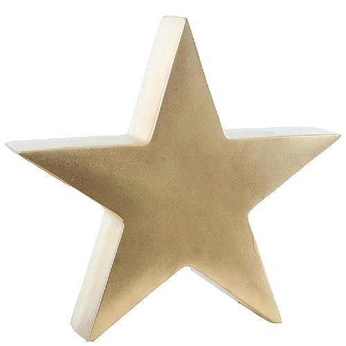 großer dekorativer stimmungsvoller XL XXL und XXL Deko-Stern Keramikstern dreidimensional weiß glänzend Silber matt und Gold matt in verschiedenen Größen (groß 32 x 7 x 30 cm, Gold matt) von ETC