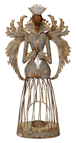 nostalgischer oppulenter großer Deko Engel als Windlicht grau-Silber antike Shabby Optik sehr ausgefallen von ETC