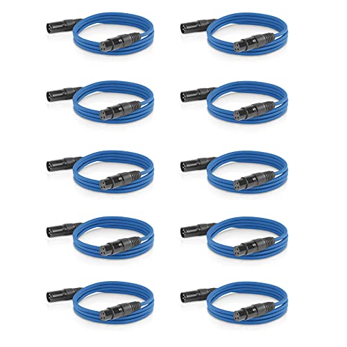 10x ETEC XLR Audio Kabel 10m Mikrofonkabel DMX OFC-Kupfer symmetrisch blau von ETEC Professional Show Equipment