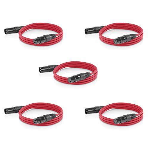 ETEC Professional 5x XLR Audio Kabel 10m Mikrofonkabel DMX OFC-Kupfer symmetrisch rot Stecker Buchse Lichttechnik Datenübertragung Musik Sound ETEC Professional 5x XLR Audio Kabel 10m Mikrofonkabel DMX OFC-Kupfer symmetrisch rot Stecker Buchse Lichttechnik Datenübertragung Musik Sound von ETEC
