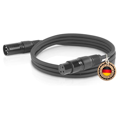 ETEC Professional XLR Audio Kabel 5m Mikrofonkabel DMX OFC-Kupfer symmetrisch schwarz Stecker Buchse Lichttechnik Datenübertragung Musik Sound von ETEC