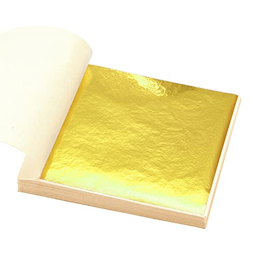 ETELIAR 24 Karat Goldfolie, 20 Blätter Blattgold Essbar für Kuchendekorationen, Dekorationen, Kosmetisches Gebäck und Spas, 4.33 x 4.33cm von ETELIAR