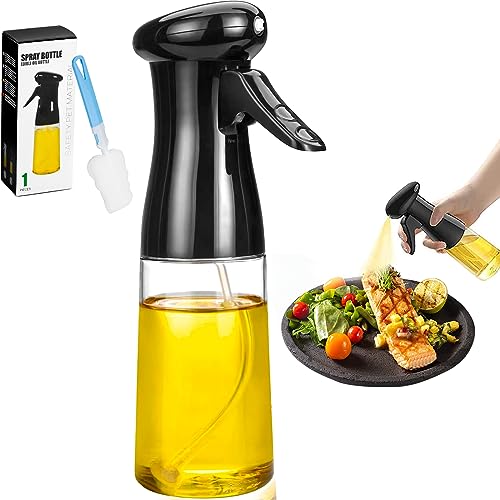 ETELIAR 220ML sprühflasche öl, Olivenöl Spraye mit Reinigungsbürste für Küche, Kochen, Backen, Grillen (Schwarz) von ETELIAR