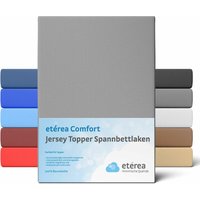 Etérea - Jersey Topper Spannbettlaken, 140x200 - 160x200 cm Grau - Grau von ETÉREA