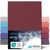 Etérea - Premium Jersey Spannbettlaken Bordeaux 180x200 - 200x200 cm - Bordeaux von ETÉREA