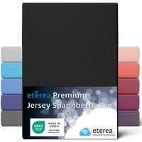 Etérea - Premium Jersey Spannbettlaken Schwarz 180x200 - 200x200 cm - Schwarz von ETÉREA